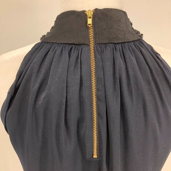 A.L.C. Two-tone navy halter top with black  collar size M - Picture 4 of 8